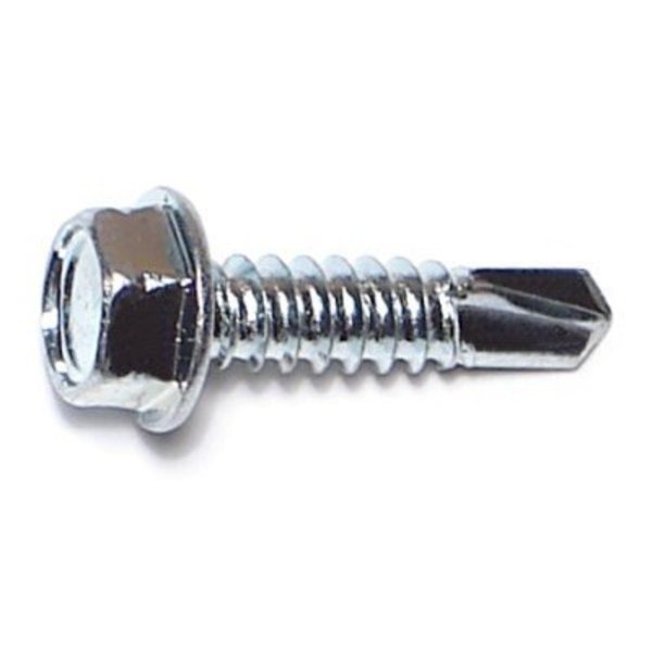Buildright Self-Drilling Screw, #14 x 1 in, Zinc Plated Steel Hex Head Hex Drive, 3000 PK 07783